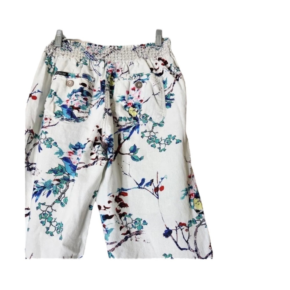 WESTBOUND Floral Bird Print Linen Blend Wide Leg / Drawstring Pants Size Small - Picture 7 of 11